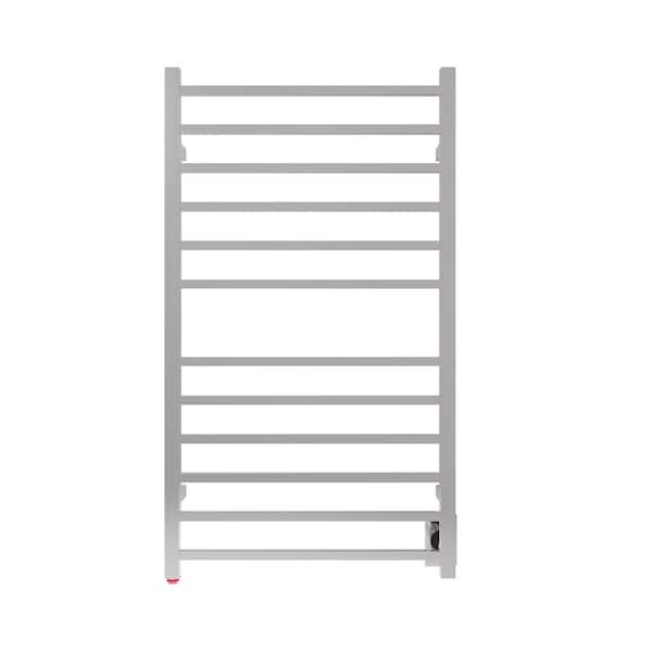 Amba Radiant Square Large 12-Bar Hardwired Electric Towel Warmer in Polished Stainless Steel