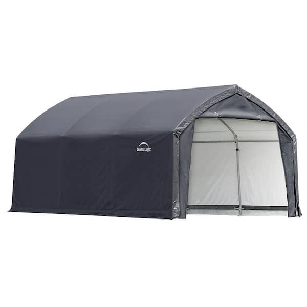 ShelterLogic 12 ft. W x 15 ft. L AccelaFrame HD Shelter in Gray with Innovative Rib and Quick-Assembly System and Steel Joints