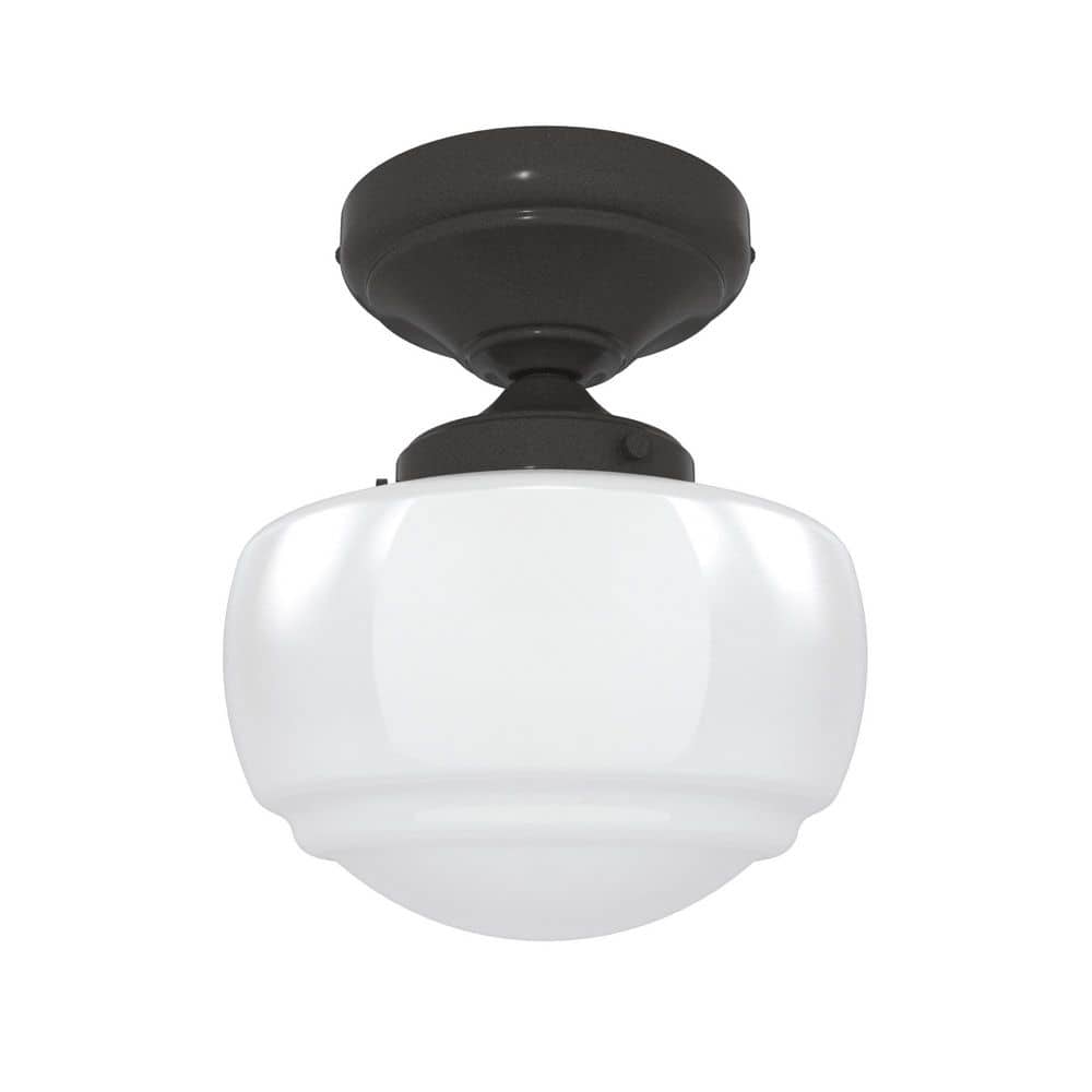 Noble Bronze Saddle Creek 6.75" Schoolhouse Semi-Flush Mount Light