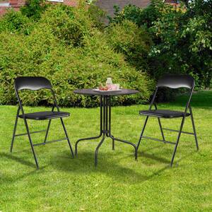 Outdoor Plastic Folding Chairs Patio Seat, Black(Set of 6)