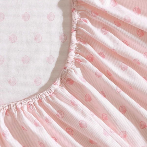 Laura Ashley Scallop Dollop Pink 4-Piece Percale Cotton