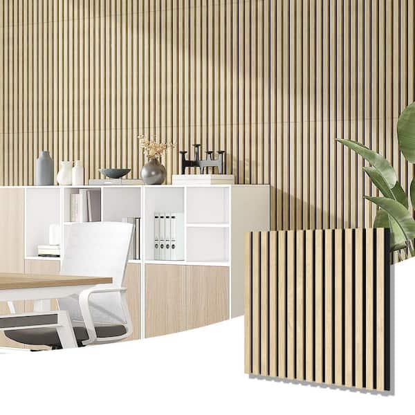 Lirago 23.6 in. x 23.6 in. Light Brown Wood Soundproofing Wall