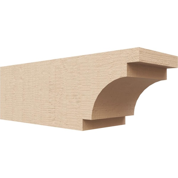 Ekena Millwork 4-in. x 4-in. x 12-in. Mediterranean Woodgrain, Primed Tan Timberthane Polyurethane Rafter Tail Brace