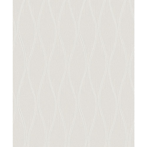 A-Street Prints Grey Tetsu Silver Ogee Wave Wallpaper Sample
