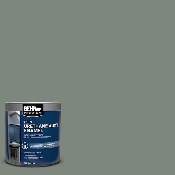 BEHR PREMIUM 1 qt. #700F-5 Wild Sage Satin Enamel Urethane Alkyd Interior/Exterior Paint