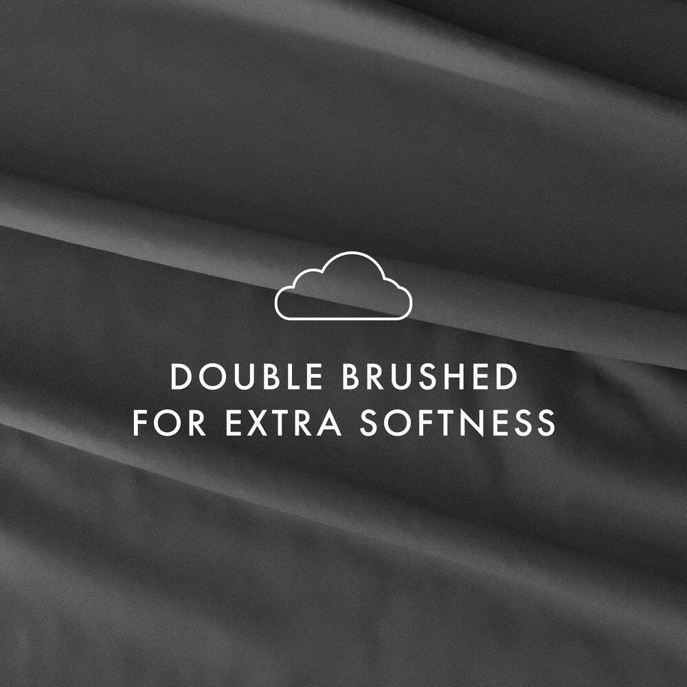 Gray Full Size Cotton Polyester Microfiber 4-Piece Bed Sheet Set