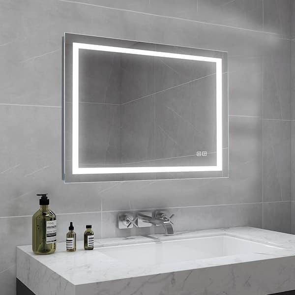 Toolkiss 32 In W X 24 H Large, Square Bathroom Mirrors With Lights