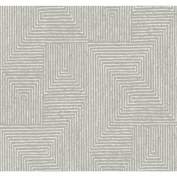 SCOTT LIVING Mortenson Grey Dove Geometric Wallpaper Sample