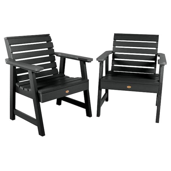 Highwood Weatherly Black Plastic Outdoor Lounge Chair (2-Pack)