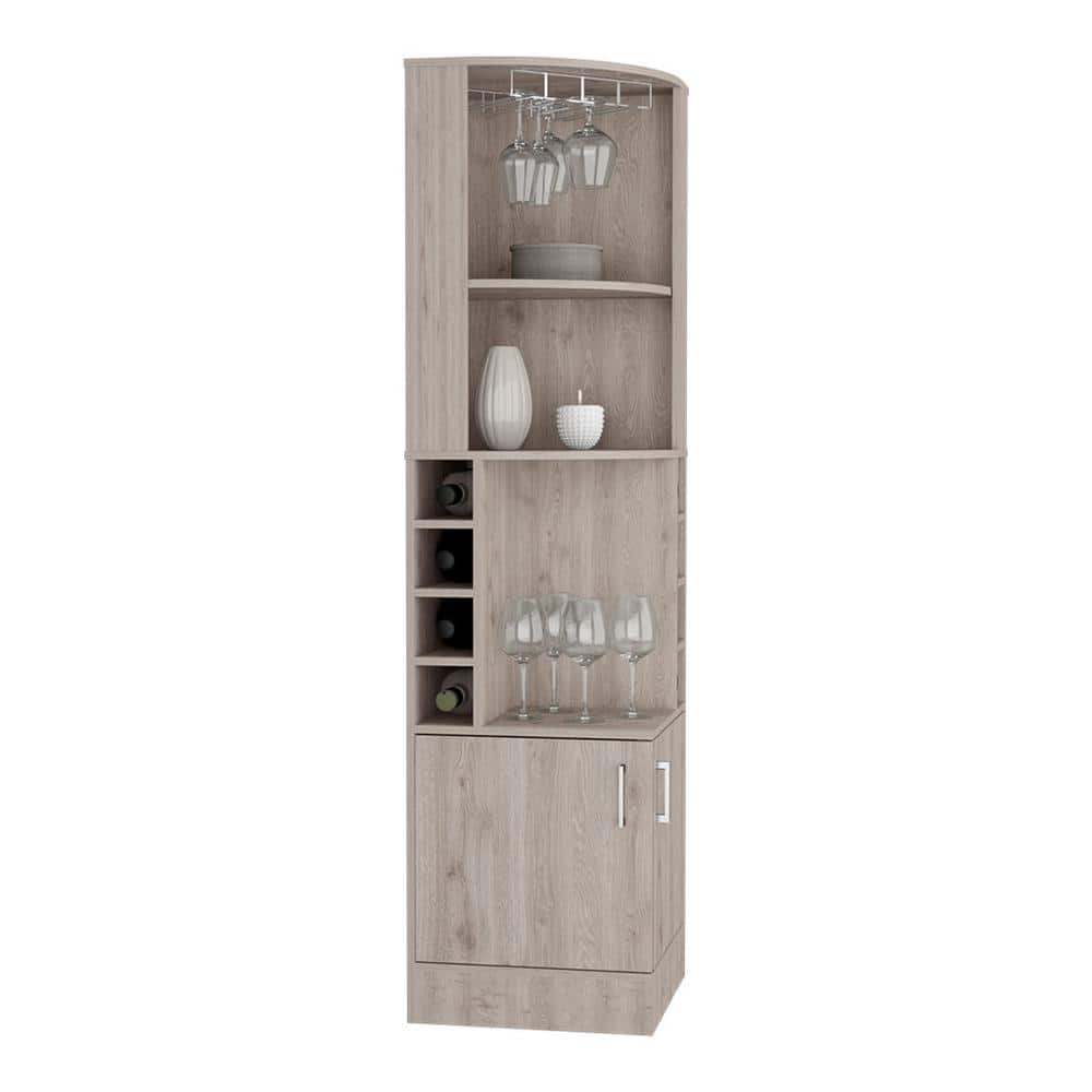 18.4 in. W x 18.4 in. D x 71.1 in. H Gray Triangle Linen Cabinet with 8 Win