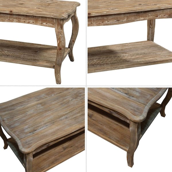Alaterre Furniture Rustic 42 in. Rectangle Wood Coffee Table with