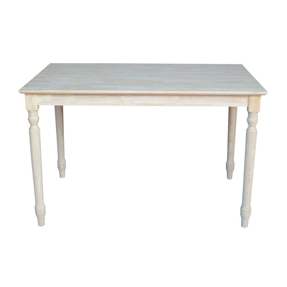 Classic Unfinished Rubberwood 30"x48" Rectangular Dining Table