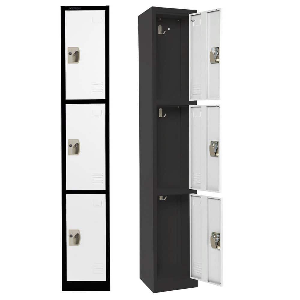 3-Tier 72 in. H Steel Commercial Storage Locker Cabinet with Key Locks in White and Black price history on PriceWatchPro