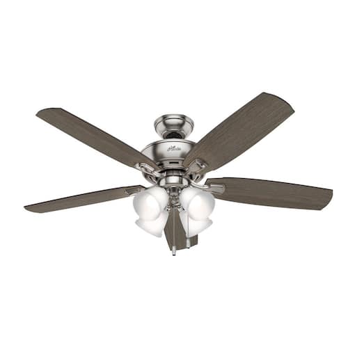 Amberlin 52 in. Indoor Brushed Nickel LED Ceiling Fan with Light Kit Ceiling Fans With Lights