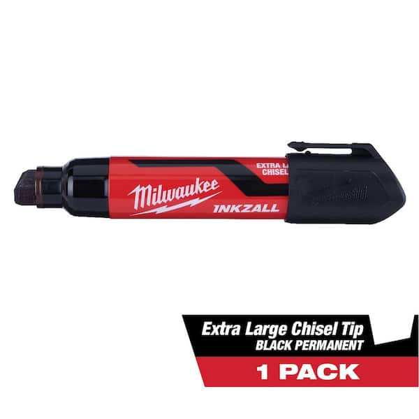 Milwaukee INKZALL Black Extra Large Chisel Tip Jobsite Permanent Marker