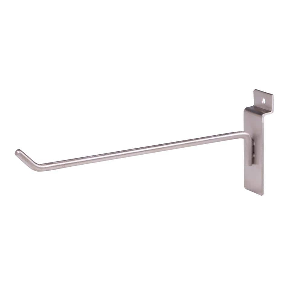 8 in. Satin Nickel Hook for Slatwall (Pack of 96)