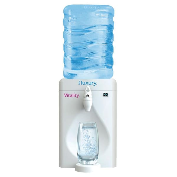 Vitality Indoor Series 1.8 Gal. Gravity Fed Countertop System in White with Filter Drinking Fountain