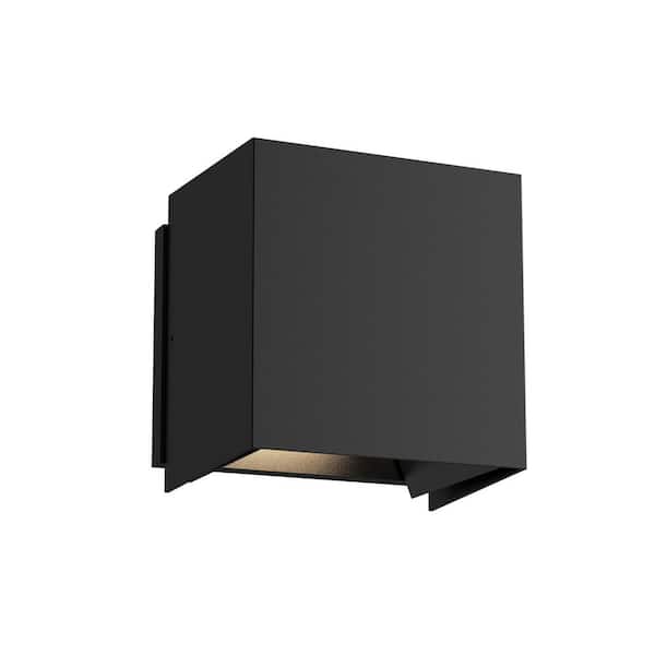 Helsinki 6 in. 1-Light 12-Watt Black Integrated LED Exterior Wall Sconce