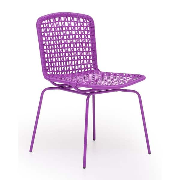 ZUO Silvermine Bay Purple Patio Chair (Set of 4)