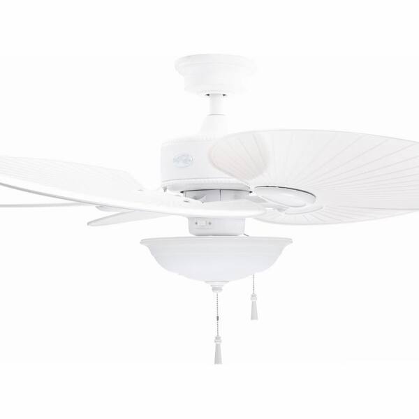 Hampton Bay Havana 48 in. LED Indoor/Outdoor Matte White Ceiling Fan with Light Kit