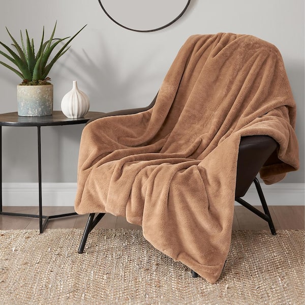 Better Homes & Gardens Dk Brown Polyester Faux Fur Reverse to Mink
