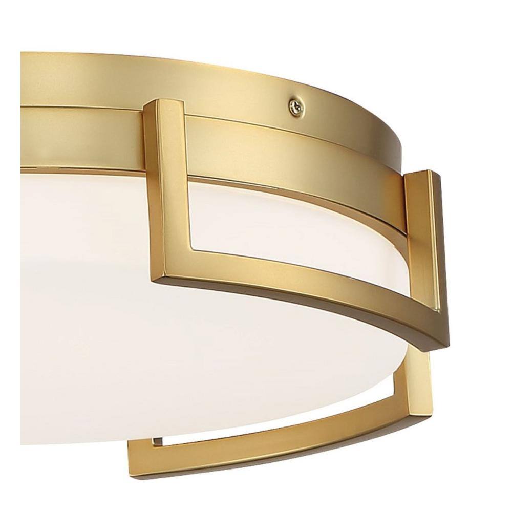Honey Gold Glass LED Drum Flush Mount Light