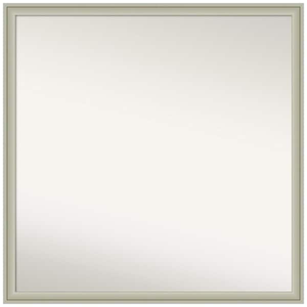Amanti Art Florence Silver 27.75 in. x 27.75 in. Non-Beveled Casual Square Framed Bathroom Wall Mirror in Silver