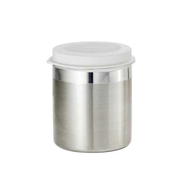 Tramontina 4 Pc Stainless Steel Canister Set White Plastic Lids 80204 023ds The Home Depot