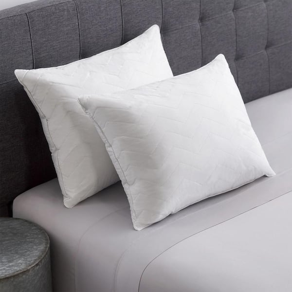 Allied Home Resort Life 230-Thread Count Cotton Herringbone Quilted Standard Pillow (2-Pack)