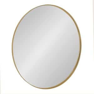 Rollo 28 in. x 28 in. Classic Round Framed Gold Wall Mirror