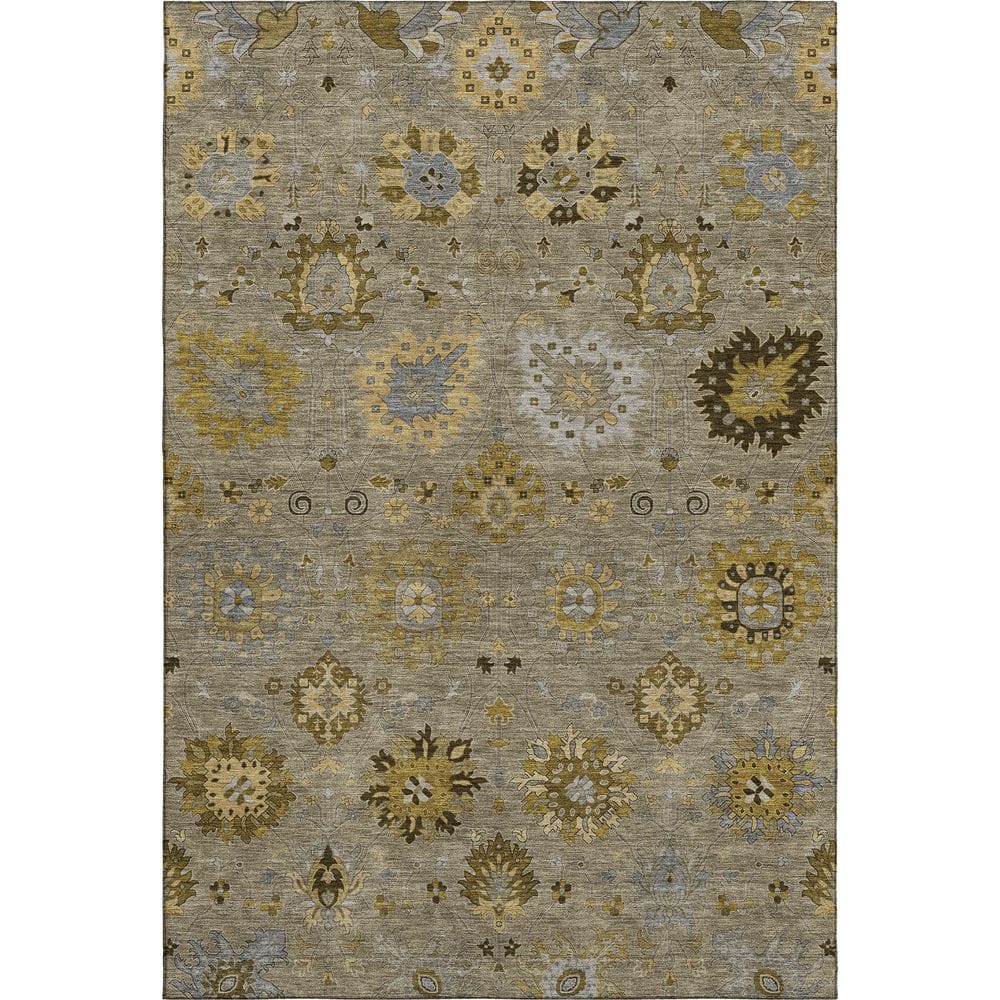 Mayfield Premium Machine Washable Abstract AMF2289 Khaki 10 ft. x 14 ft. Area Rug price history on PriceWatchPro