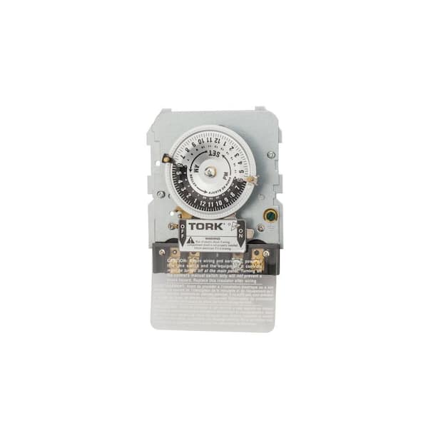 TORK 1100-Series 4800-Watt 24-Hour DPST Mechanical Time Switch Mechanism and IAP Adapter Plate - Grey
