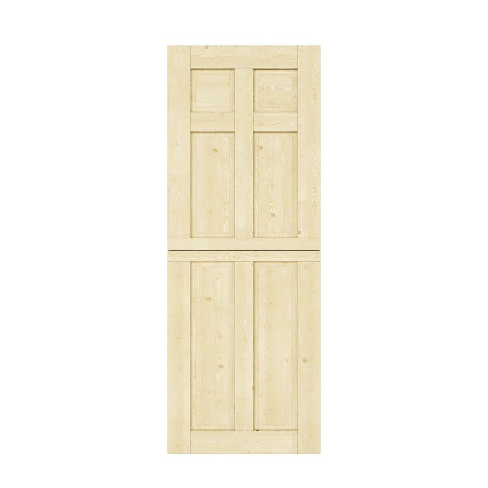 32 in. x 80 in. Solid Pine Universal 6-Panel Unfinished Pine Wood Front Door Slab-Dutch Door Design Split Single Door price history on PriceWatchPro