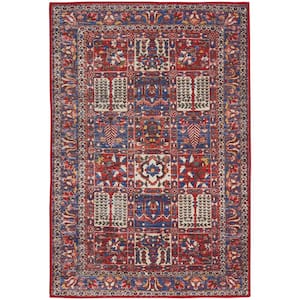 Fulton Red 2 ft. x 3 ft. Abstract Traditional Area Rug