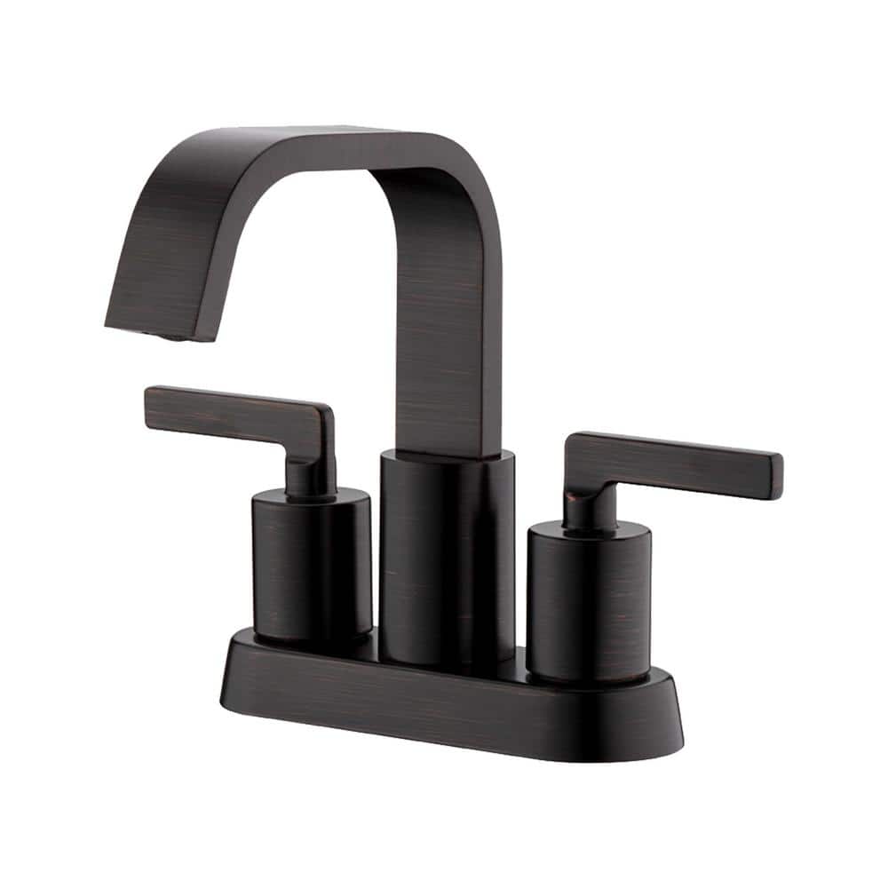 Oil Rubbed Bronze 4 in. Centerset 2-Handle Bathroom Faucet