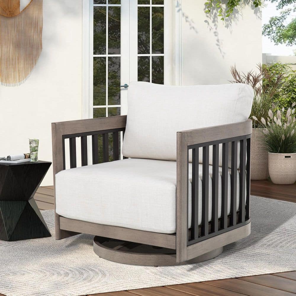 Sereno Gray Aluminum Outdoor Swivel Lounge Chair with Cushion (1-Pack) price history on PriceWatchPro