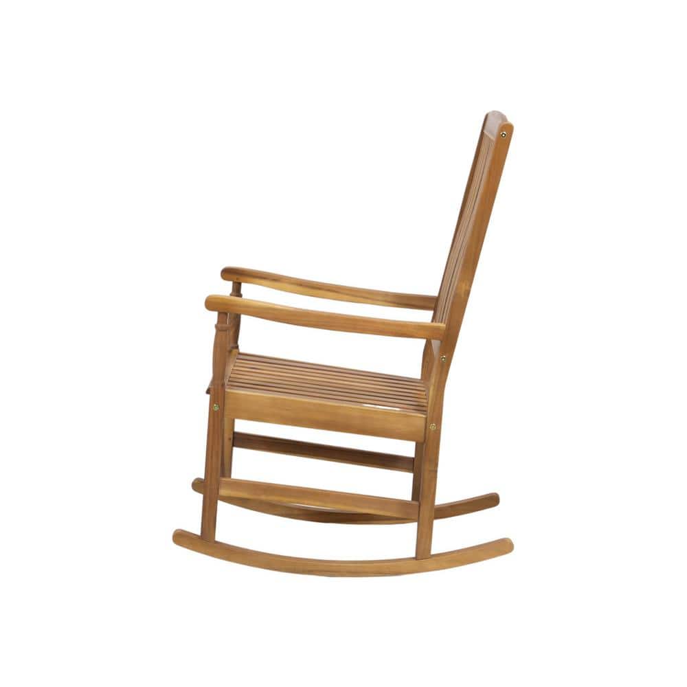 Slatted Wood Outdoor Rocking Chair