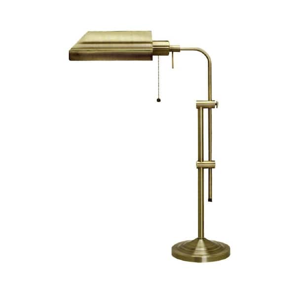 CAL Lighting 26 in. H Antique Brass Metal Pharmacy Table Lamp