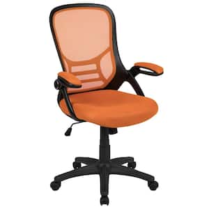 Porter High Back Mesh Swivel Ergonomic Office Chair in Orange with Flip-Up Arms