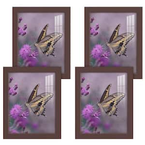 Modern 8 in. x 10 in. Brown Picture Frame (Set of 4)