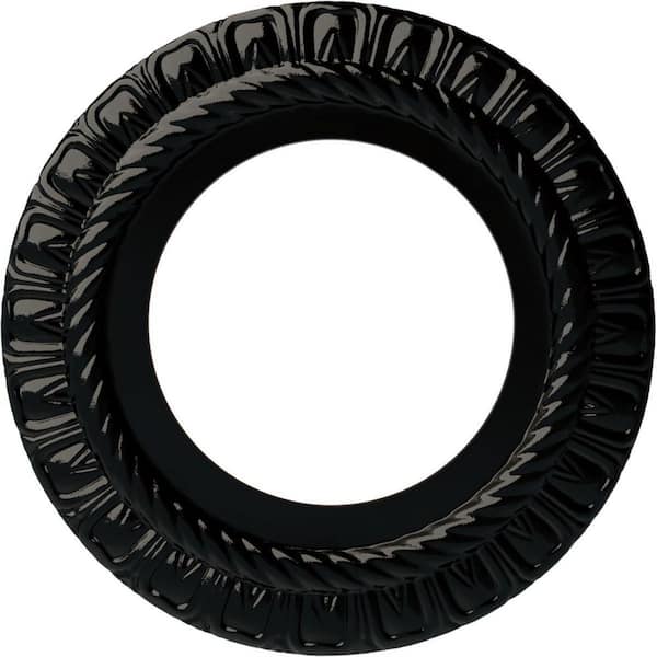 Ekena Millwork 1/2 in. x 10-5/8 in. x 10-5/8 in. Polyurethane Claremont Ceiling Medallion, Black Pearl