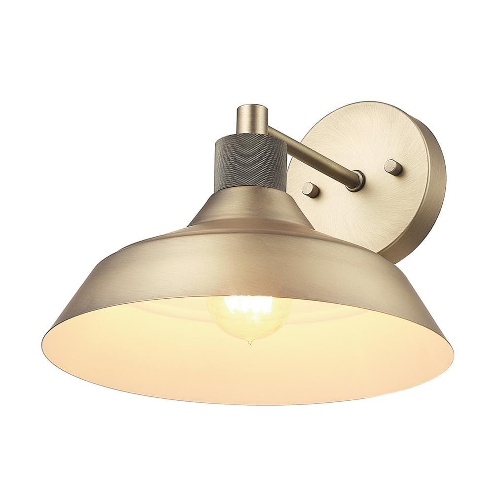Sutton 1-Light Matte Brass Outdoor Wall Sconce with Textured Socket Detail price history on PriceWatchPro