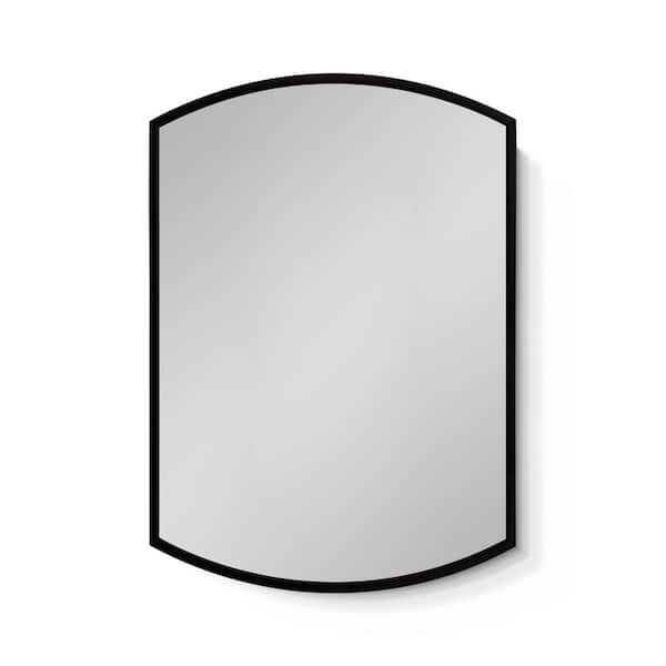 22 in. W x 31 in. H Rectangular Iron Surface Mount Medicine Cabinet with Mirror in Black