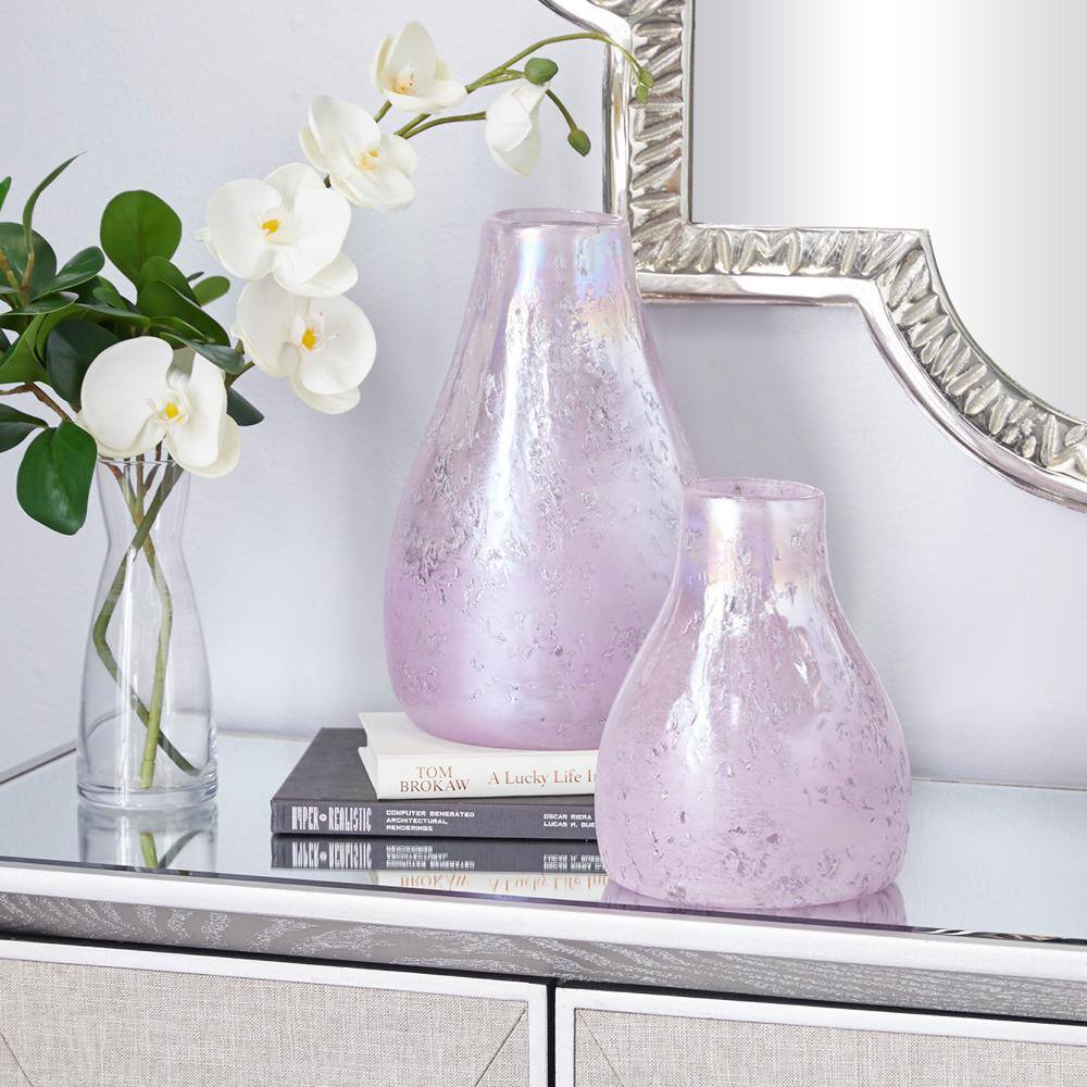 Handmade Purple Glass Bud Vases Set of 2