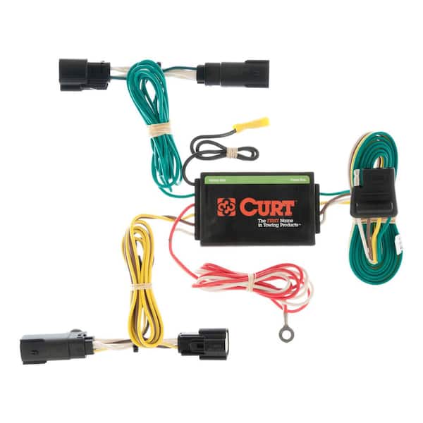 CURT Custom Vehicle-Trailer Wiring Harness, 4-Way Flat Output, Select Lincoln MKX, Quick Electrical Wire T-Connector