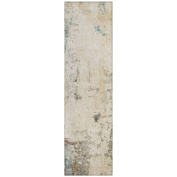 Addison Rugs Chantille Machine Washable Indoor/Outdoor Abstract ACN2022 Ivory 2 ft. 3 in. x 7 ft. 6 in. Runner Rug