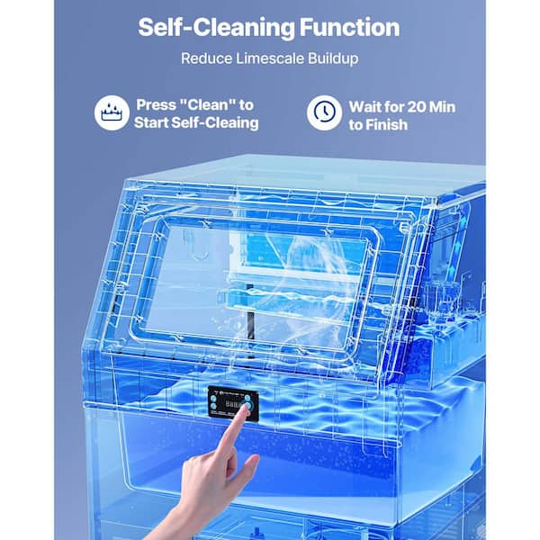 25.59 in. Commercial Ice Maker Machine 360 lbs./24H with 85 lbs. Storage Capacity Full Size Cube Freestanding Silver
