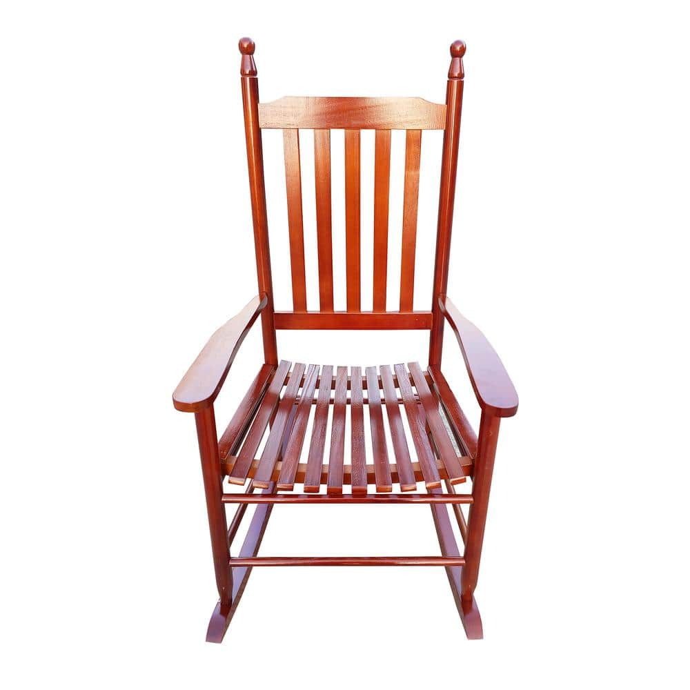 Brown Solid Wood Outdoor Rocking Chair