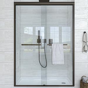 50 in. to 54 in. W x 72 in. H Sliding Framed Shower Door in Oil Rubbed Bronze with Clear Glass Double Sliding Reversible