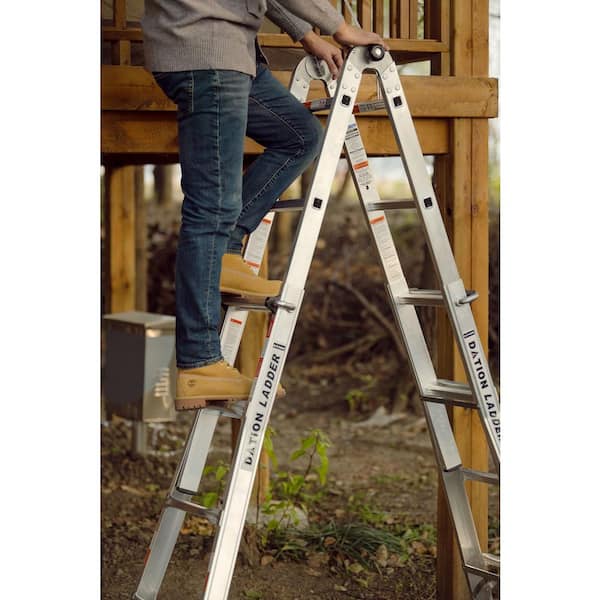 14 ft. Aluminium Alloy Articulated Telescoping Multi-Position A-Type Extension  Ladder, 250 lbs. Load Capacity Yea-LKD0-XRB - The Home Depot